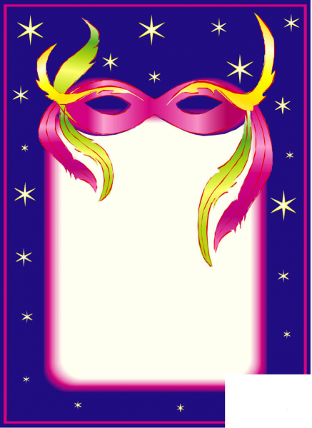 Card With a Mask  coloring page image