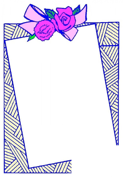 Card With Roses  coloring page image