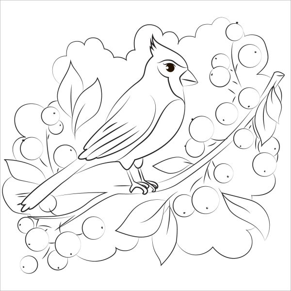 Cardinal coloring page image
