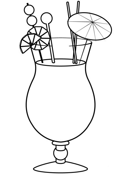 Caribbean Cocktail coloring page image
