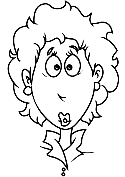 Caricature Woman coloring page image