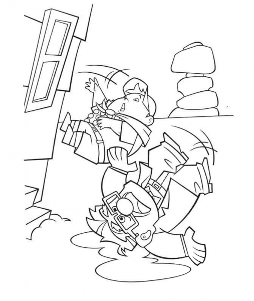 Carl And Russell Upside Down  coloring page image