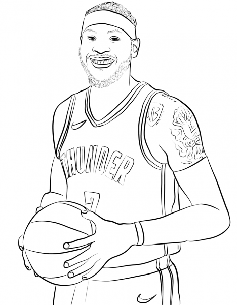 Carmelo Anthony coloring page image