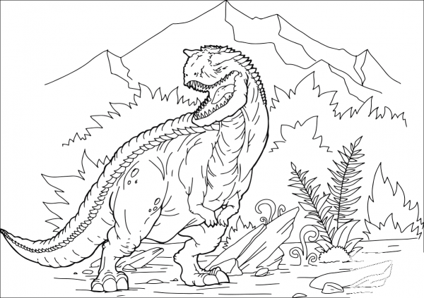 Carnotaurus coloring page image