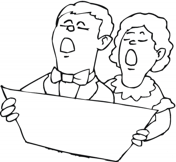 Carolers  coloring page image
