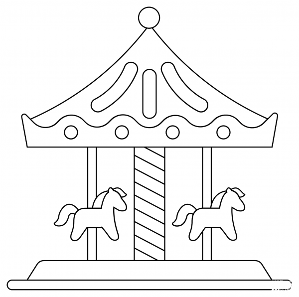 Carousel coloring page image
