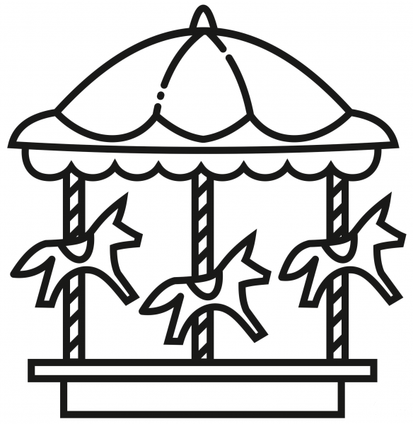Carousel coloring page image