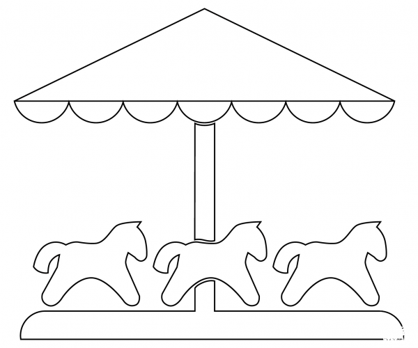 Carousel coloring page image