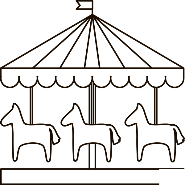 Carousel coloring page image