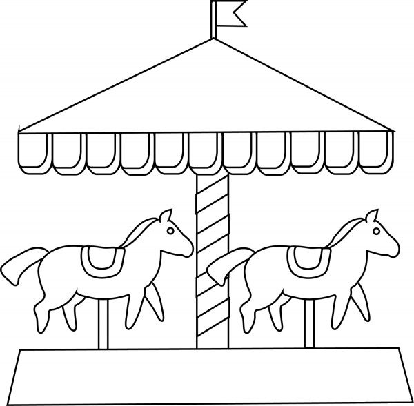 Carousel coloring page image