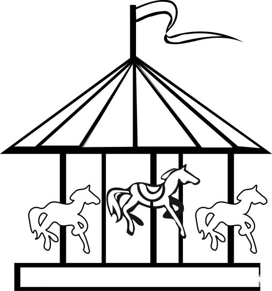 Carousel coloring page image
