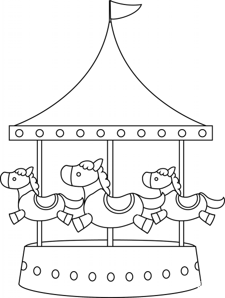 Carousel coloring page image