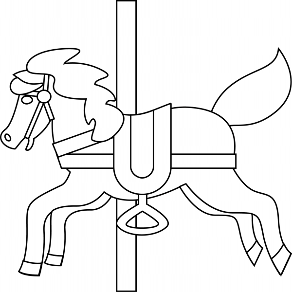 Carousel Horse coloring page image
