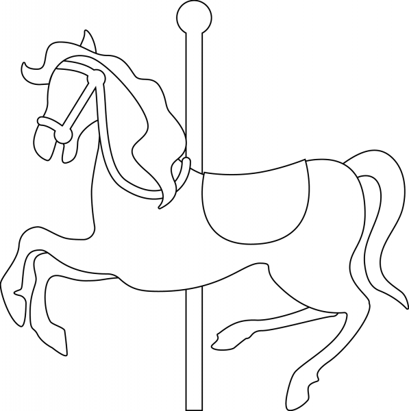 Carousel Horse coloring page image