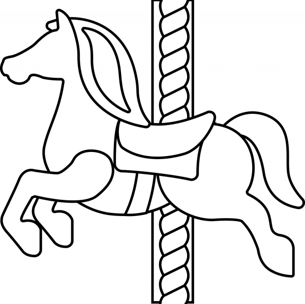 Carousel Horse coloring page image