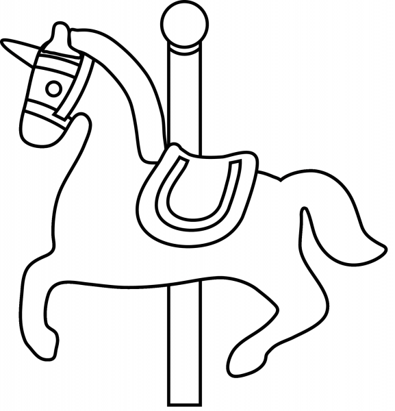 Carousel Horse coloring page image