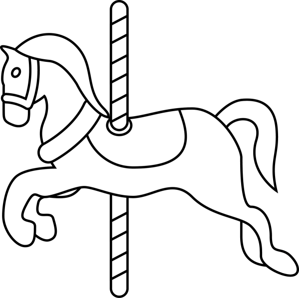 Carousel Horse coloring page image