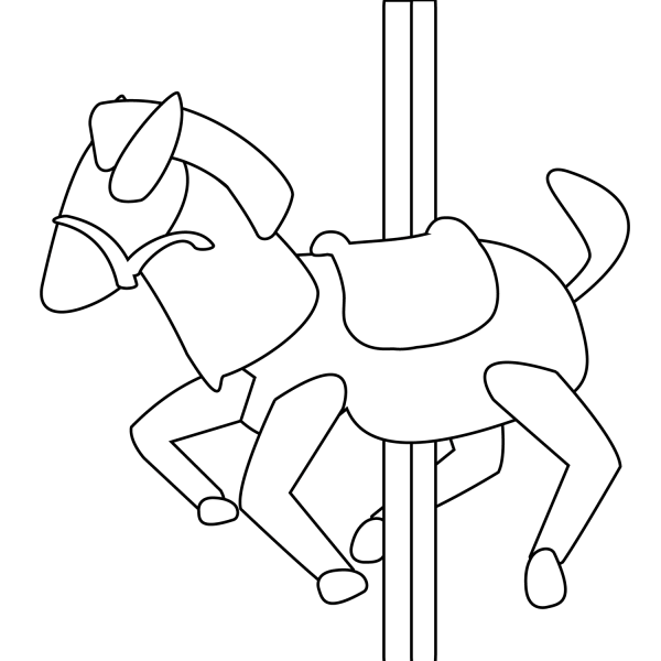 Carousel Horse coloring page image