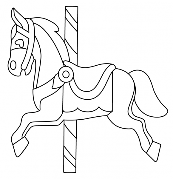 Carousel Horse Emoji coloring page image