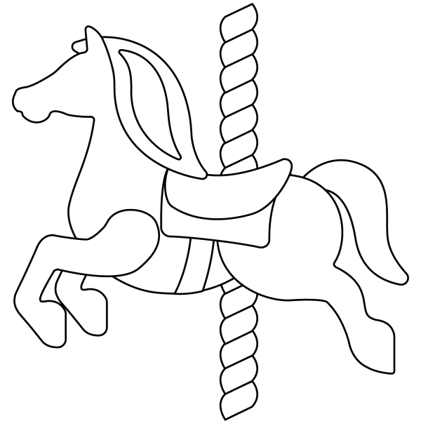 Carousel Horse Emoji coloring page image