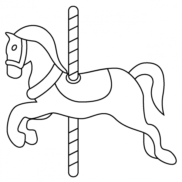 Carousel Horse Emoji coloring page image