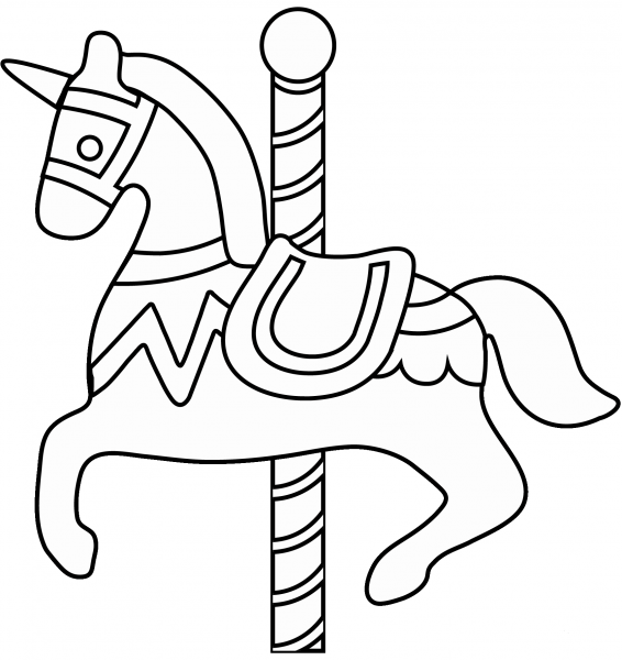 Carousel Horse Emoji coloring page image