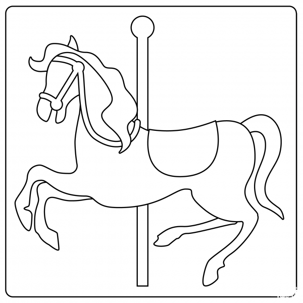 Carousel Horse Emoji coloring page image