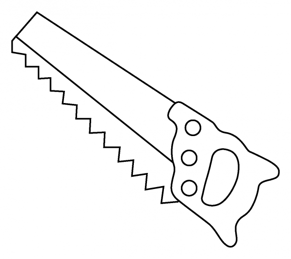Carpentry Saw Emoji coloring page image