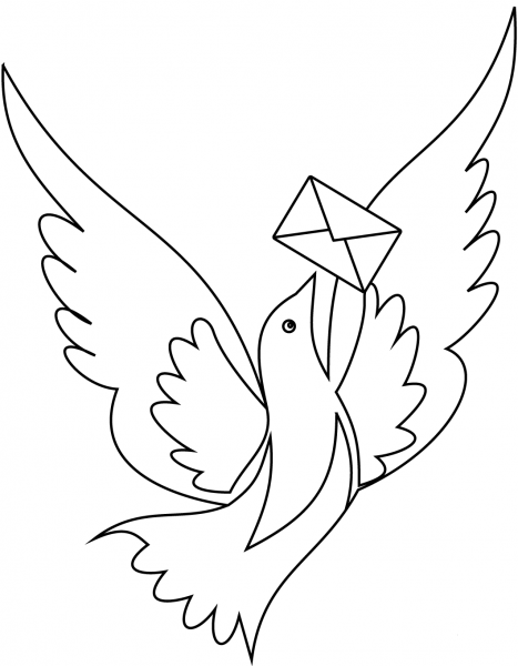 Carrier Pigeon coloring page image
