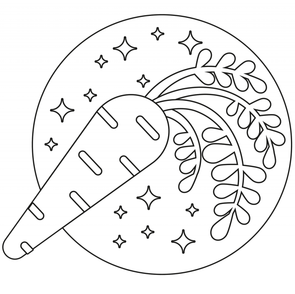 Carrot coloring page image