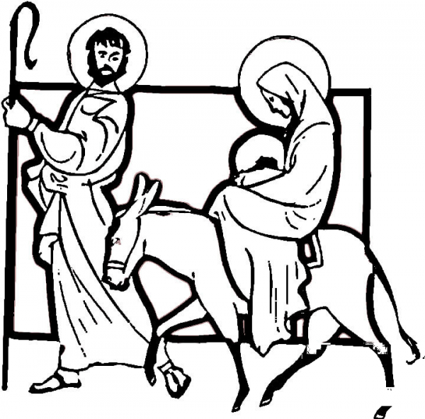 Carrying Jesus  coloring page image