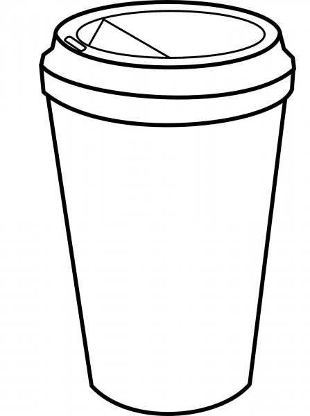 Cart Coffee Cup coloring page image