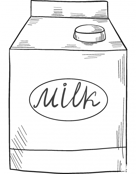 Carton of Milk coloring page image