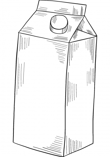 Carton of Milk coloring page image