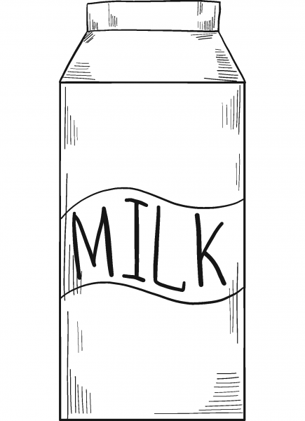Carton of Milk coloring page image