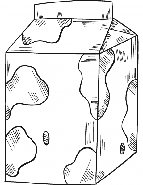 Carton of Milk coloring page image