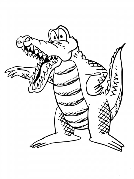 Cartoon Alligator coloring page image