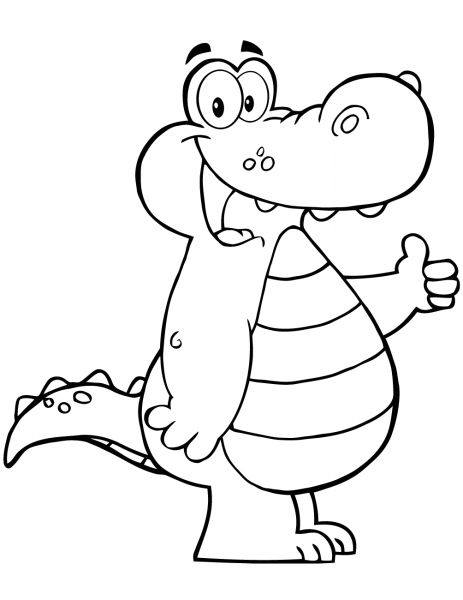 Cartoon Alligator coloring page image