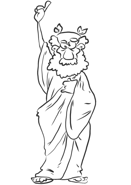 Cartoon Ancient Greek Man coloring page image