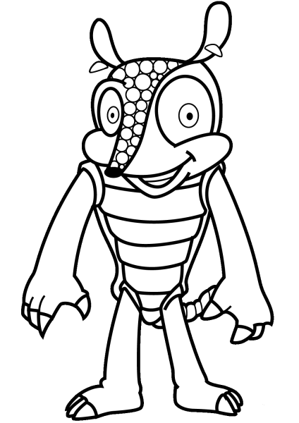 Cartoon Armadillo coloring page image
