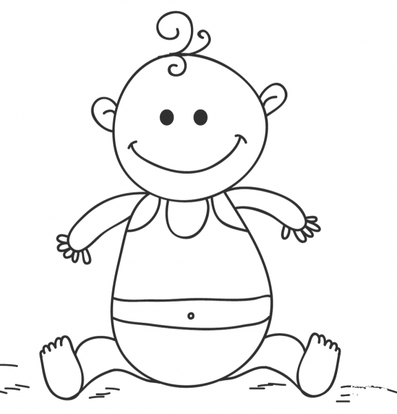 Cartoon Baby coloring page image