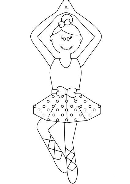 Cartoon Ballerina coloring page image