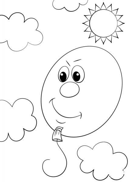 Cartoon Balloon coloring page image