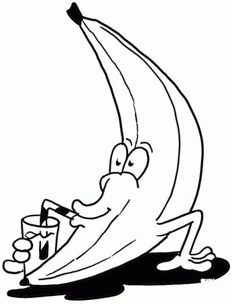 Cartoon Banana coloring page image