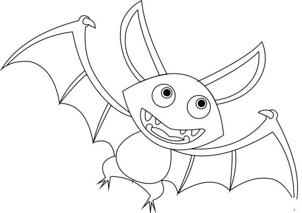 Cartoon Bat coloring page image