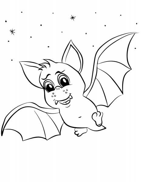 Cartoon Bat coloring page image