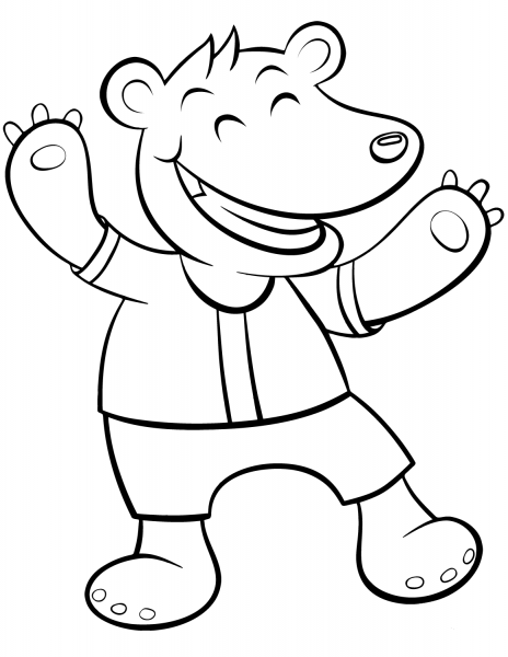 Cartoon Bear coloring page image