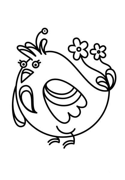 Cartoon Bird coloring page image