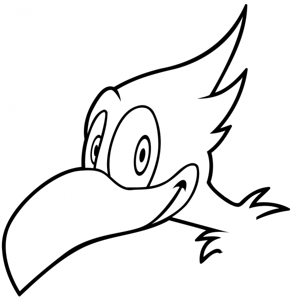 Cartoon Bird Head coloring page image
