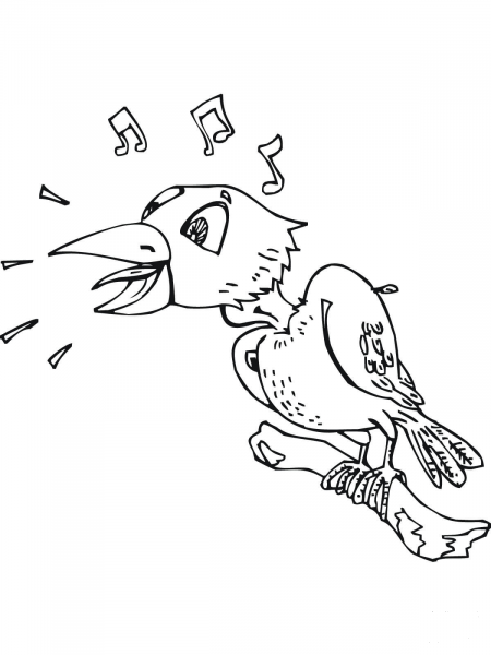 Cartoon Blackbird coloring page image